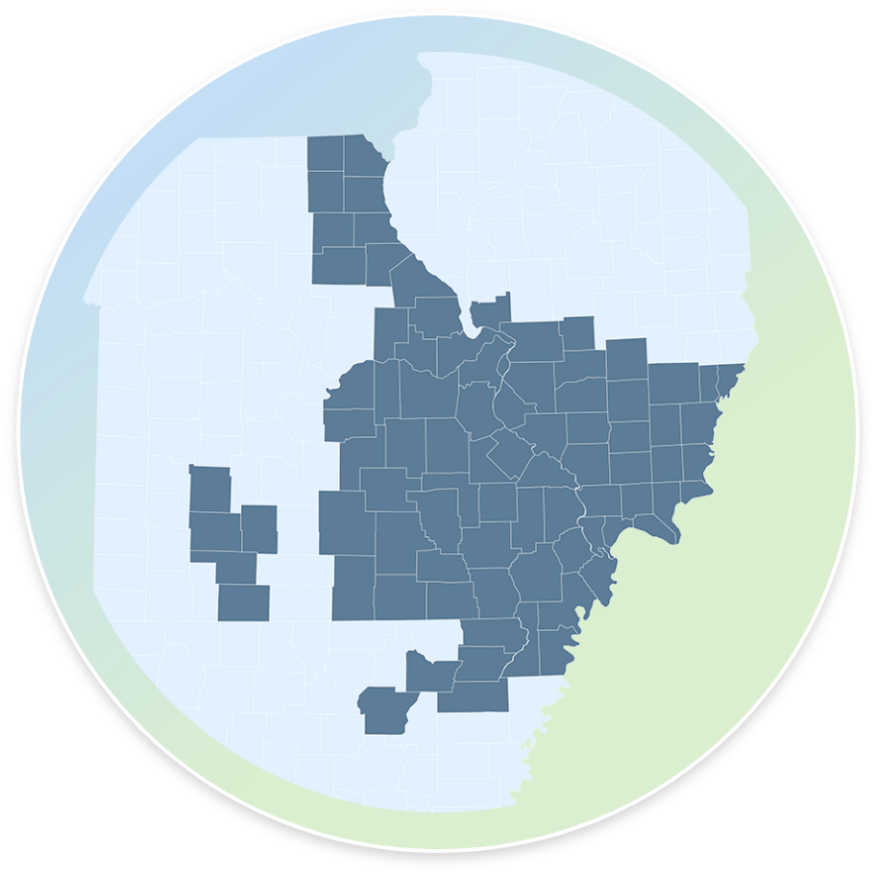 Mid-America Transplant map